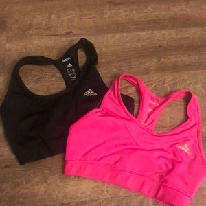 Two ADIDAS TECHFIT CLIMALITE SPORTS BRAS